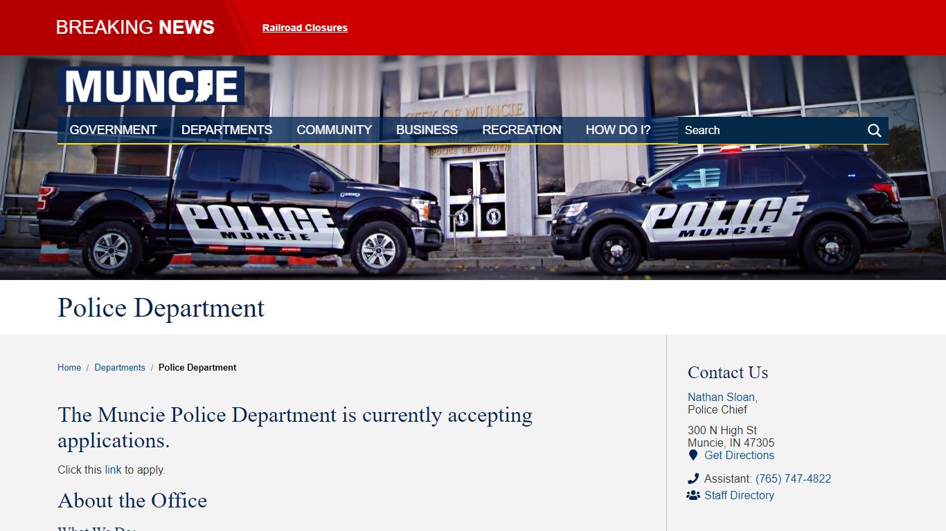 Police Department - The City of Muncie, Indiana